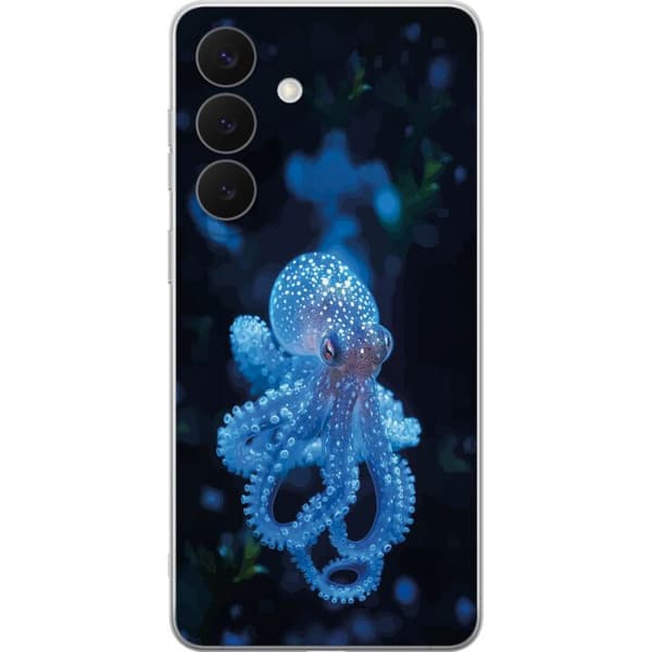 Kompatibelt Mobilskal till Samsung Galaxy S26+ Närbild av blå bläckfisk
