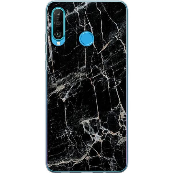 Kompatibelt Mobilskal till Huawei P30 lite Marmor Svart