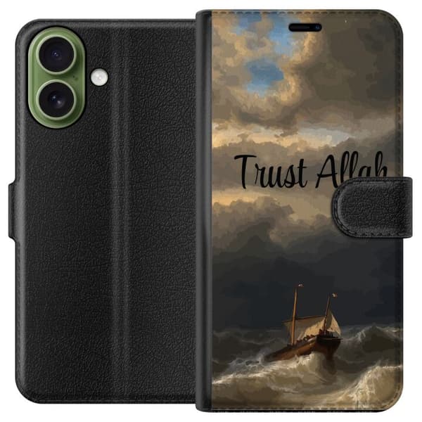 Kompatibelt Plånboksfodral till Apple iPhone 18 Trust Allah över stormigt hav