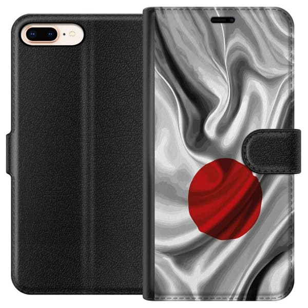 Kompatibel Tegnebogsetui til Apple iPhone 8 Plus Modern rumdesign med abstrakt planet