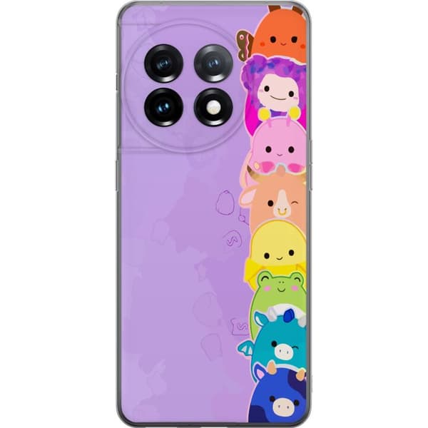 Kompatibelt Mobildeksel til OnePlus 11R  Lekende illustrasjon med glade Dumpling Squishy-karakterer i regnbuefarger