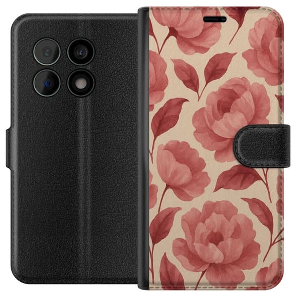 Kompatibelt Plånboksfodral till OnePlus 10 Pro Rose Bloom