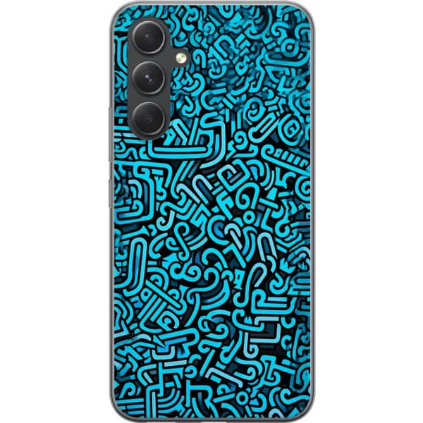 Kompatibelt Mobilskal till Samsung Galaxy S24 Blå abstrakt graffiti