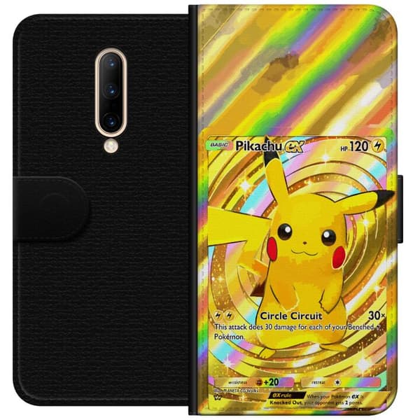 Kompatibelt Lommeboketui til OnePlus 7 Pro Blank Pikachu EX-design med samlebåndsfølelse