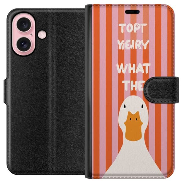 Kompatibelt Plånboksfodral till Apple iPhone 16 What The Duck
