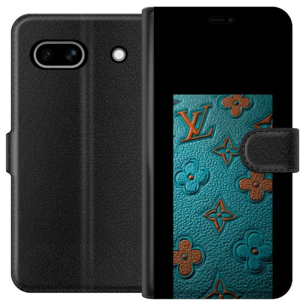 Kompatibel Tegnebogsetui til Google Pixel 7a Elegant monogramdesign med præget læderfornemmelse