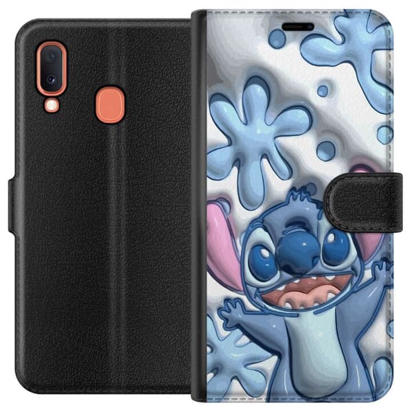 Kompatibelt Plånboksfodral till Samsung Galaxy A20e Bubbliga Stitch