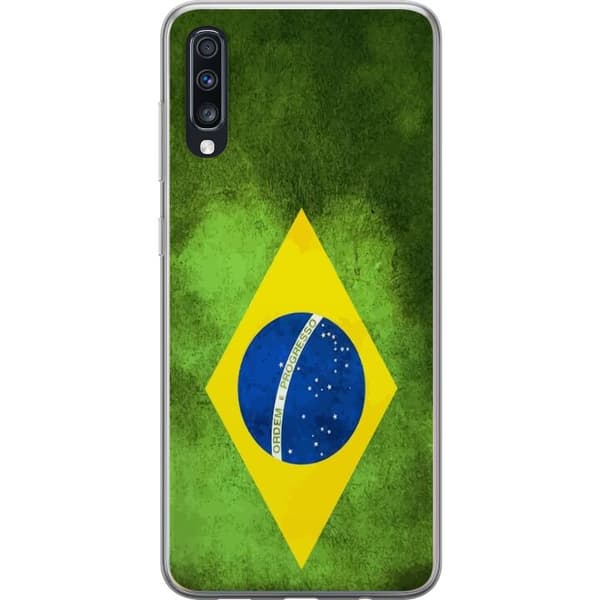 Kompatibelt Mobildeksel til Samsung Galaxy A70 Brasiliansk flagg med rustikk tekstur