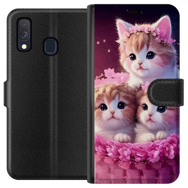 Kompatibelt Plånboksfodral till Samsung Galaxy A40 Katter