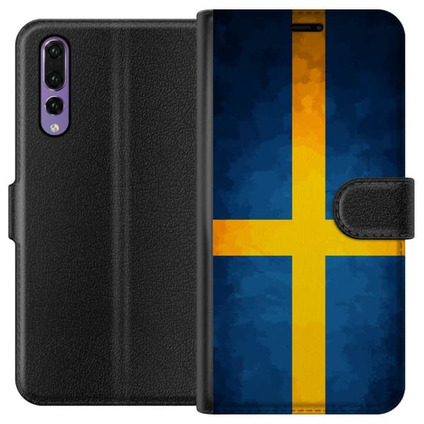 Kompatibel Tegnebogsetui til Huawei P20 Pro Svenska flaggan