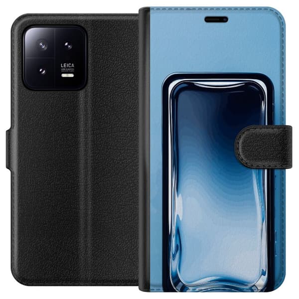 Kompatibel Tegnebogsetui til Xiaomi 13 Blå glaseffekt