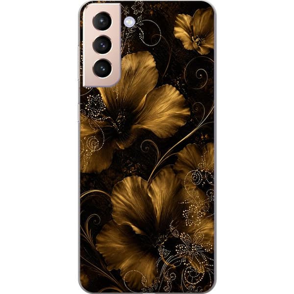Kompatibelt Mobildeksel til Samsung Galaxy S21 Gyllen blomstring