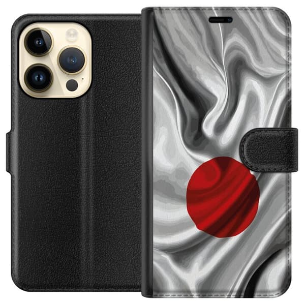 Kompatibel Tegnebogsetui til Apple iPhone 14 Pro Modern rumdesign med abstrakt planet