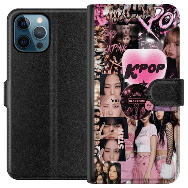 Kompatibelt Lommeboketui til Apple iPhone 12 Pro Rosa K-pop collage