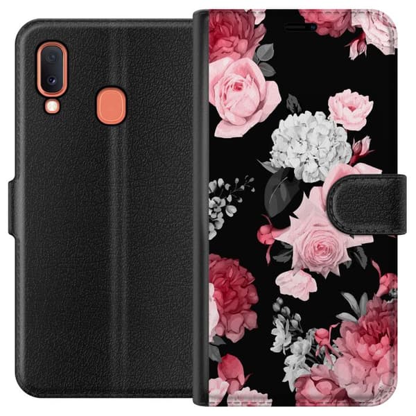 Kompatibelt Lommeboketui til Samsung Galaxy A20e Floral Bloom