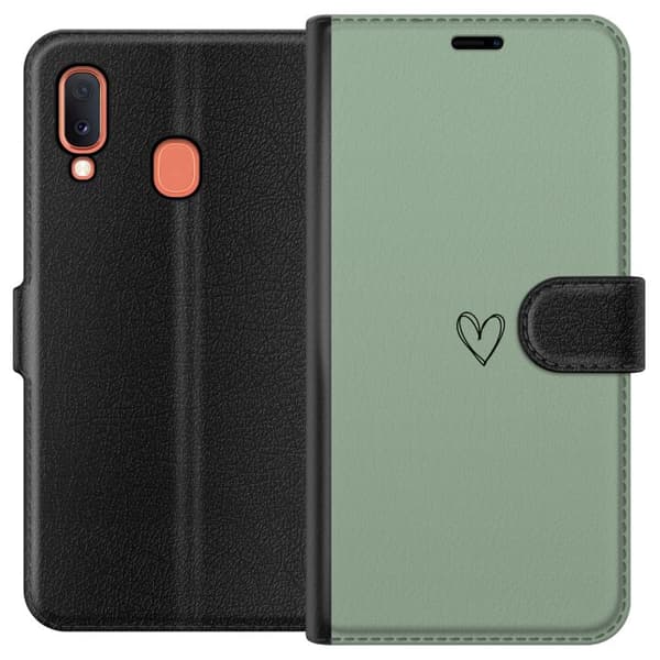 Kompatibelt Lommeboketui til Samsung Galaxy A20e Hjerte