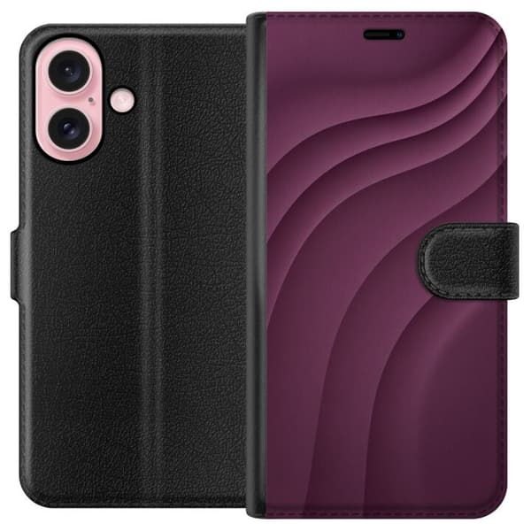 Kompatibelt Plånboksfodral till Apple iPhone 16 Plum Motion