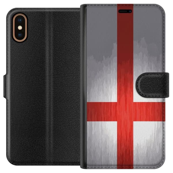 Kompatibelt Plånboksfodral till Apple iPhone X Englands flagga
