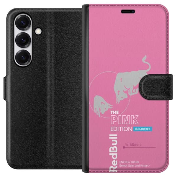 Kompatibelt Plånboksfodral till Samsung Galaxy S26 Modern rosa energidrycksdesign