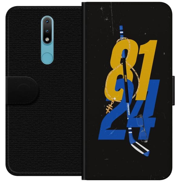 Kompatibel Tegnebogsetui til Nokia 2.4 Hockeynummer med klubba