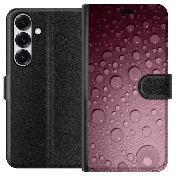 Kompatibel Tegnebogsetui til Samsung Galaxy S26 Rosa vattendroppar