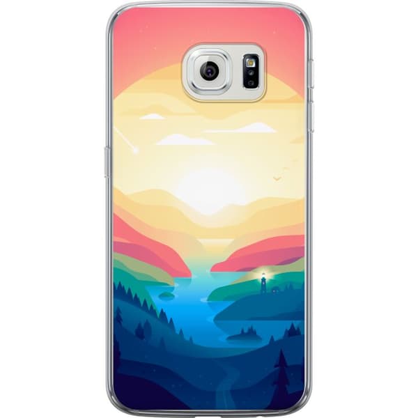 Kompatibelt Mobildeksel til Samsung Galaxy S6 edge Rosa horisont
