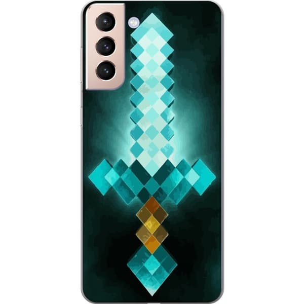 Kompatibelt Mobildeksel til Samsung Galaxy S21 Minecraft sverd