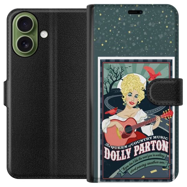 Kompatibelt Lommeboketui til Apple iPhone 17 Dolly Parton med gitarr och landsväg