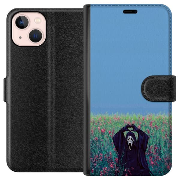 Kompatibelt Plånboksfodral till Apple iPhone 13 Skräckfigur i blomsteräng