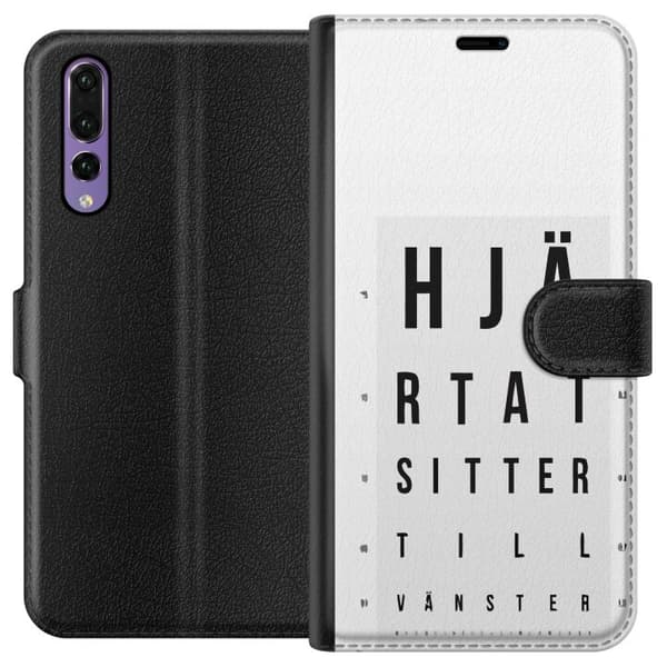 Kompatibel Tegnebogsetui til Huawei P20 Pro Hjärntest höger vänster