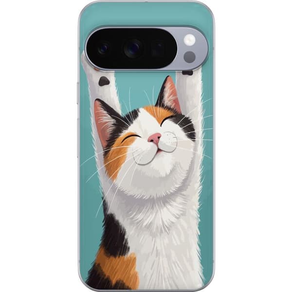 Kompatibelt Mobilskal till Google Pixel 11 Pro XL Glad trefärgad katt