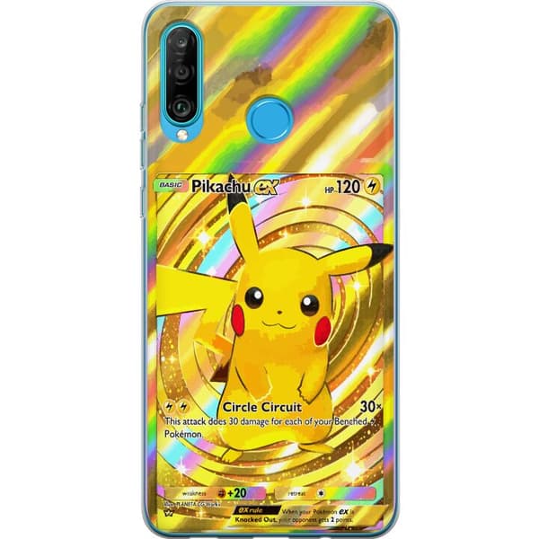 Kompatibelt Mobildeksel til Huawei P30 lite Blank Pikachu EX-design med samlebåndsfølelse
