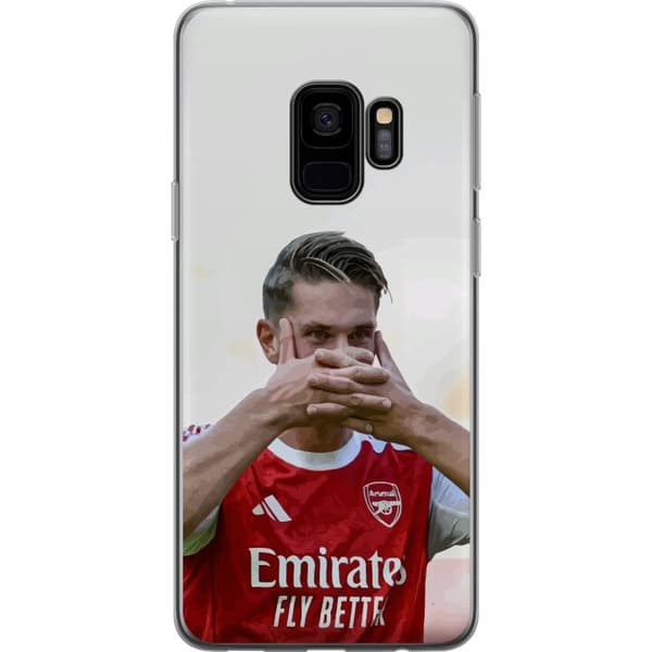 Kompatibelt Mobildeksel til Samsung Galaxy S9 Martin Ødegaard kunst – Nærbildeillustrasjon i Arsenal-drakt