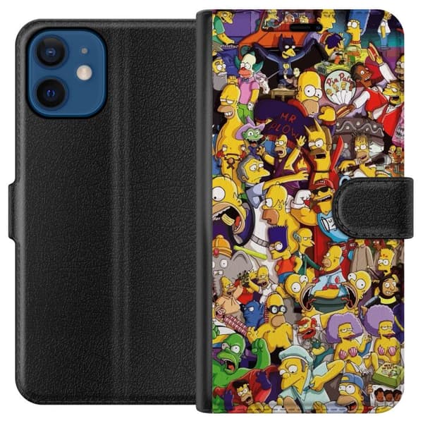 Kompatibel Tegnebogsetui til Apple iPhone 12 mini Simpsons