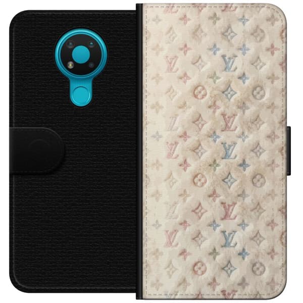 Kompatibel Tegnebogsetui til Nokia 3.4 Farverig monogram inspireret af eksklusiv modesans