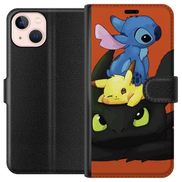 Kompatibelt Plånboksfodral till Apple iPhone 13 mini Lilo and Stitch