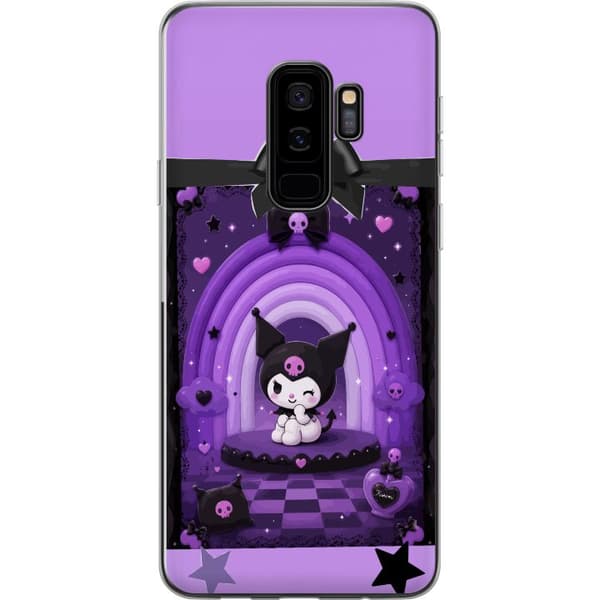 Kompatibelt Mobildeksel til Samsung Galaxy S9+ Søt kaninfigur med lilla regnbue, hjerter og stjerner