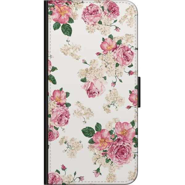 Kompatibel Tegnebogsetui til Motorola Moto G9 Play Retro Blomster