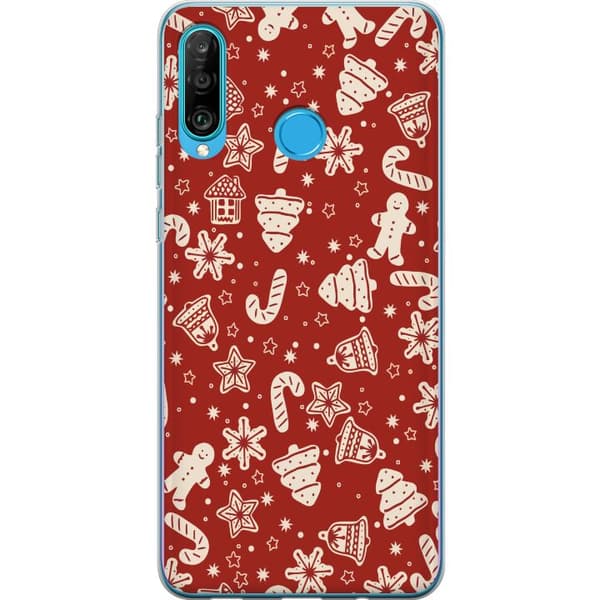 Kompatibelt Mobilskal till Huawei P30 lite God Jul - Mönster