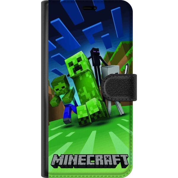 Kompatibelt Plånboksfodral till Xiaomi Redmi 9C Minecraft Creeper mobilskal i klassisk grön pixelstil