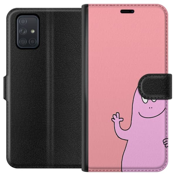 Kompatibel Tegnebogsetui til Samsung Galaxy A71 Farverigt Barbapapa-design med bløde former og lyserøde nuancer