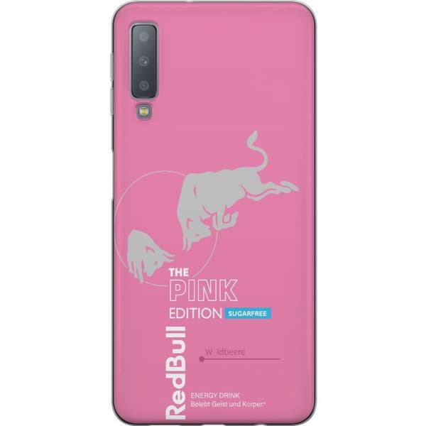 Kompatibelt Mobildeksel til Samsung Galaxy A7 (2018) Moderne rosa energidrikksdesign