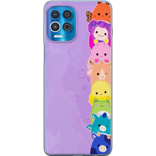 Kompatibelt Mobildeksel til Motorola Edge S  Lekende illustrasjon med glade Dumpling Squishy-karakterer i regnbuefarger