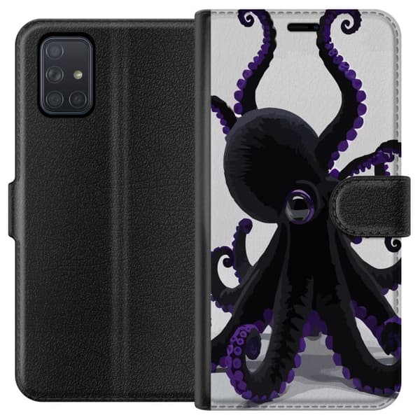 Kompatibel Tegnebogsetui til Samsung Galaxy A71 Svart bläckfisk
