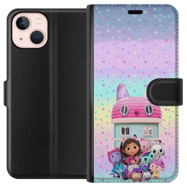 Kompatibelt Plånboksfodral till Apple iPhone 13 Gabbys Dockhus-tema med glada figurer