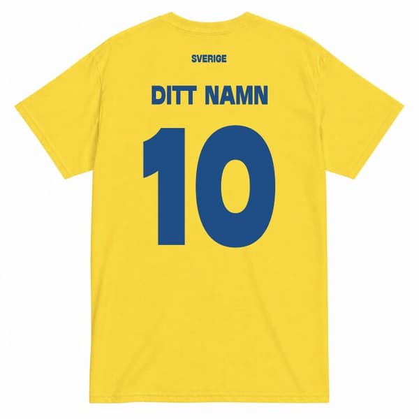 Sverige Supportertröja Vuxen med Eget Tryck BORTAHEMMA Hemma Large