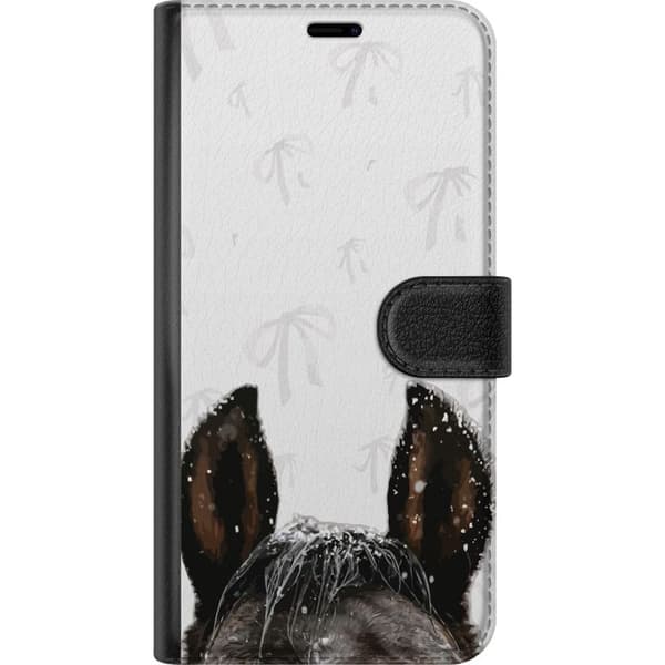 Kompatibel Tegnebogsetui til Google Pixel 10 Pro Mørke hesteører med sne mod lys baggrund med diskrete sløjfer