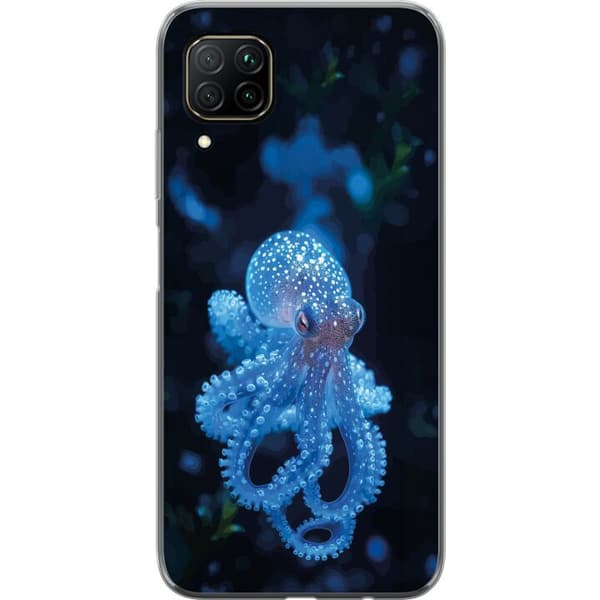 Kompatibelt Mobildeksel til Huawei P40 lite Nærbilde av blå blekksprut