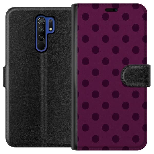 Kompatibelt Plånboksfodral till Xiaomi Redmi 9 Plum Dots