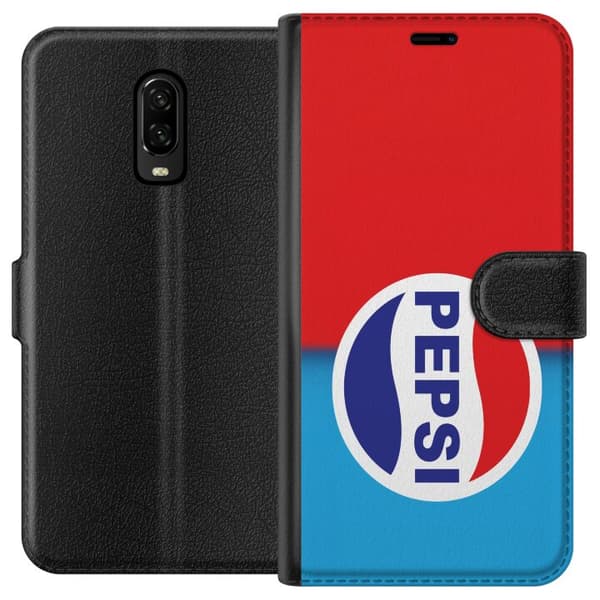 Kompatibel Tegnebogsetui til OnePlus 6T Ikonisk Pepsi-design